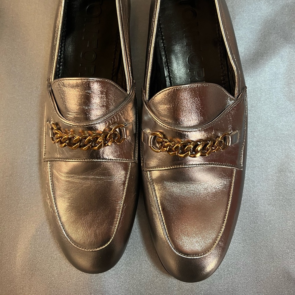 TOM FORD metallic leather loafers. - Picture 2 of 3